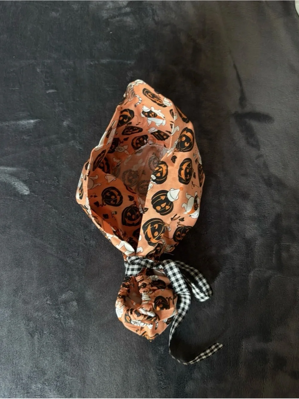 Halloween Pumpkin & Ghost Kids Bandana Bib - Orange
